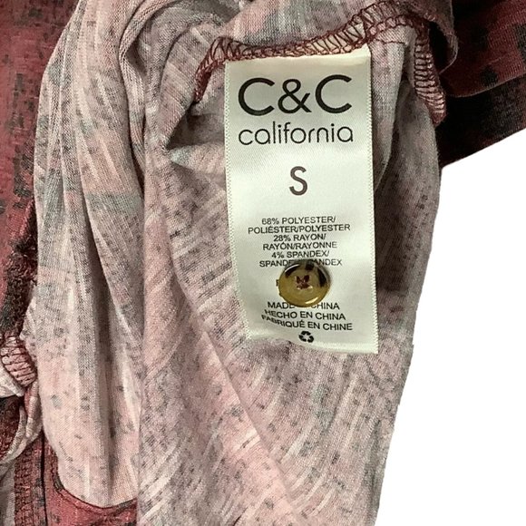 NWT C&C California Top Blouse Shirt S Snake Animal Print Knit Button Front NEW - Picture 7 of 11